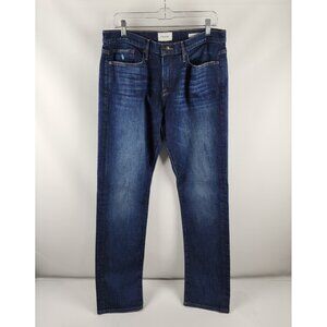Frame Jeans Men 34 Blue L'Homme Slim Straight Fit Denim Distress Pockets (34x32)